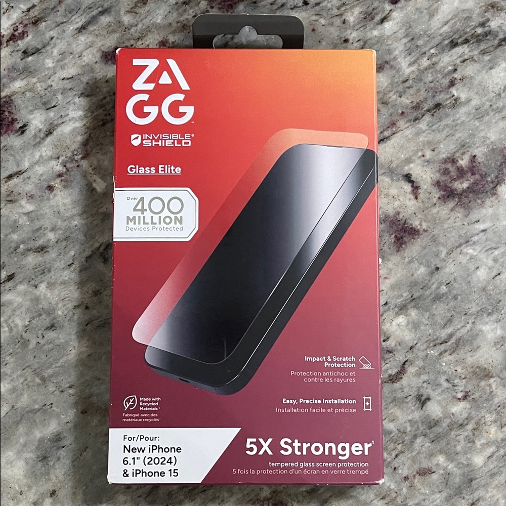 NEW ZAGG Glass Elite Screen Protector iPhone 15/16